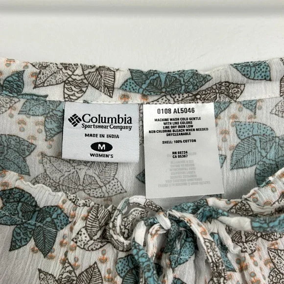 Columbia Cotton Gauze Short Full Skirt Multi-Pattern Blue Brown Size M - Picture 4 of 4